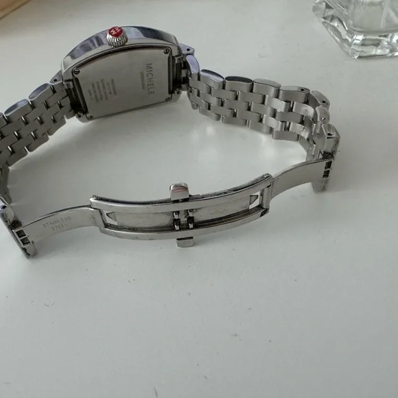 Michele Urban Mini Stainless Steel Watch with Diamond Detail - Picture 5 of 5